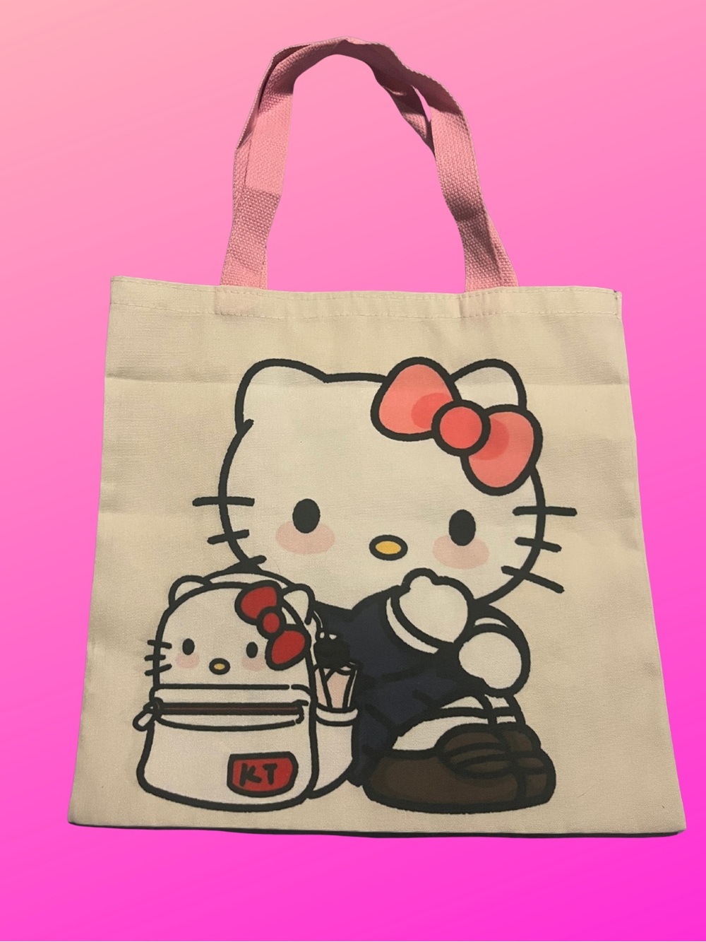Hello kitty canvas tote bag